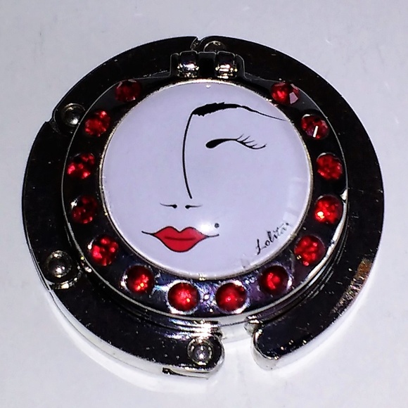 Lolita foldable handbag hook w/mirrors - Picture 2 of 8